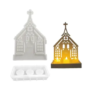 Church-Shaped Candle Stand Mold, Plug-In Candlestick Molds, Candle Holder Mold