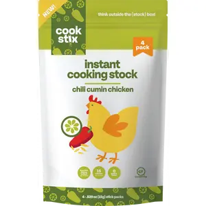 Cook Stix Chili Cumin Chicken Stock - 4 Stix Instant Cooking Liquid with Spices & Heat for Zesty Rice Beans & Bold Braises
