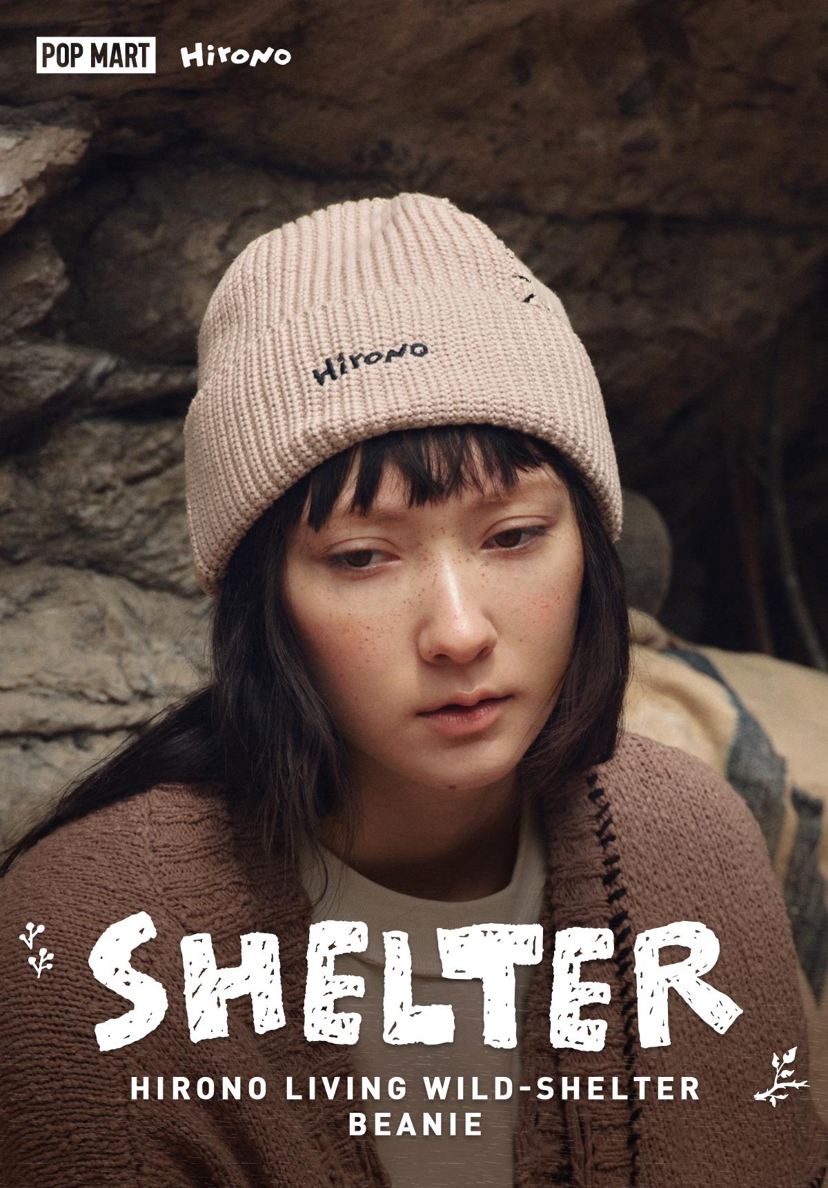 POP MART Hirono Living Wild-Shelter Earthenware Embroidered Beanie Light Grey