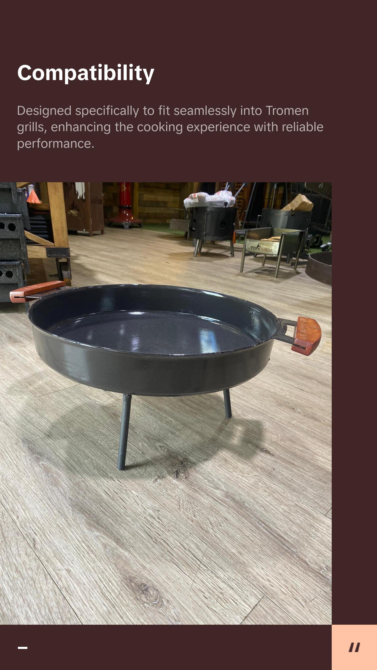 Tromen Argentine Enameled Cooking Disk 16.5" x 4"- Your Outdoor Culinary Masterpiece Grill Sturdy Tromen Argentine Enameled Cooking Disk 16.5" x 4"- Your Outdoor Culinary Masterpiece Grill Sturdy