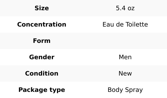 Euphoria by Calvin Klein 5.4 oz Body Spray for Men EDT New