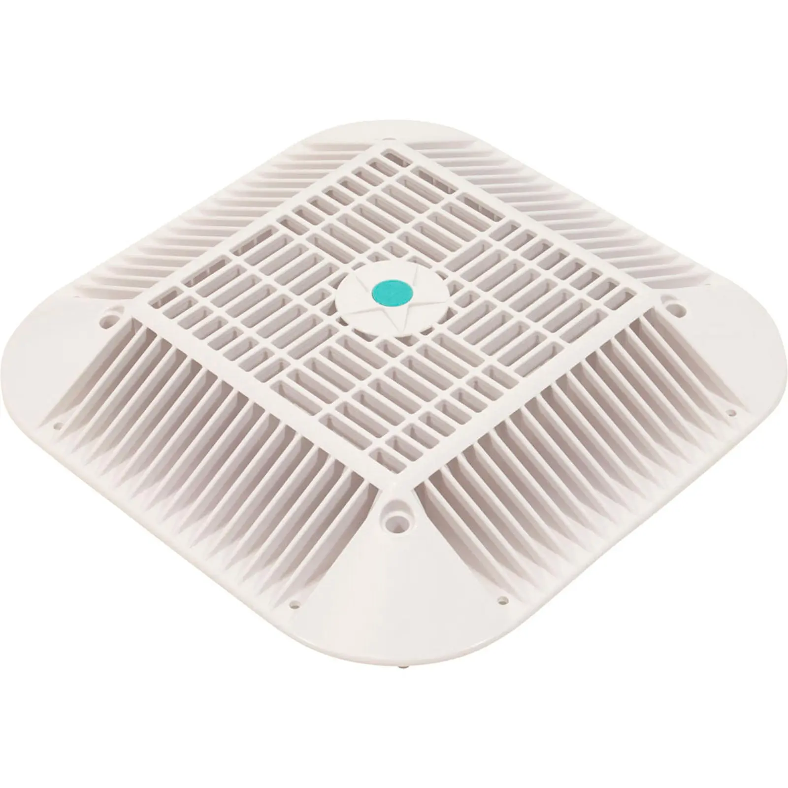 Main Drain Grate, 14" x 14" Square, 2 Retro 9"x9", White