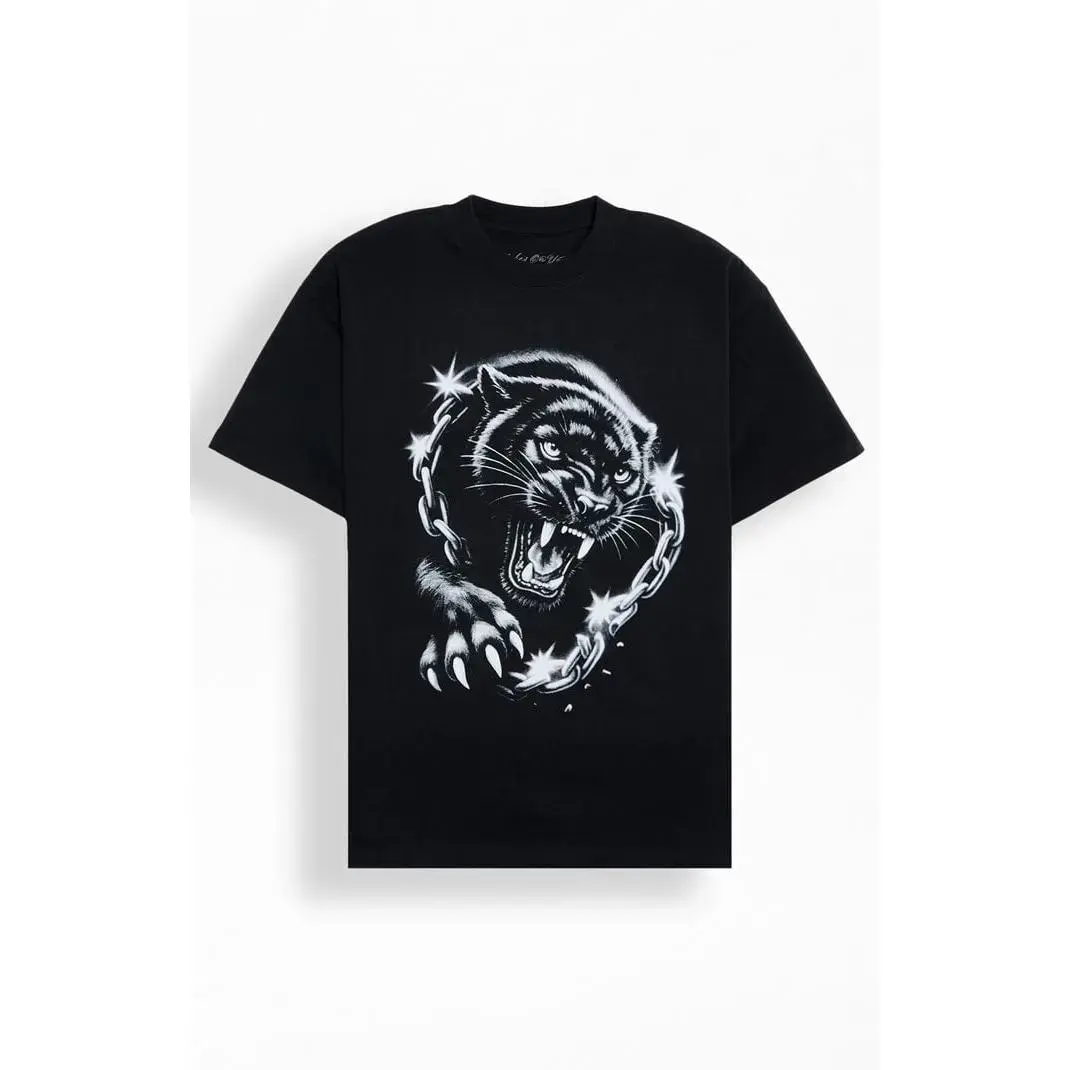 Men's Jaguar Graphic Print T-Shirt, a Soft Fabric Round Neck Tee with a Modern Unisex Fit for Casual Travel and Daily Wear, Top, Shortsleeve, Multi-Size, Unisex Cut, Menswear, Classic, Unisex Sizes