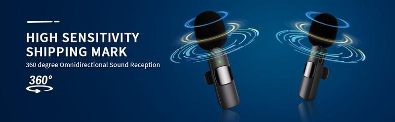 Wireless Lapel Microphone Noise Reduction for iPhone Android Plug-And-Play Professional Recording Phone Mic for Live Streaming Shorts Videos Tiktok Youtube Vlog Interview Online Classes,USB Rechargeable Wireless Microphone, Audio Devices