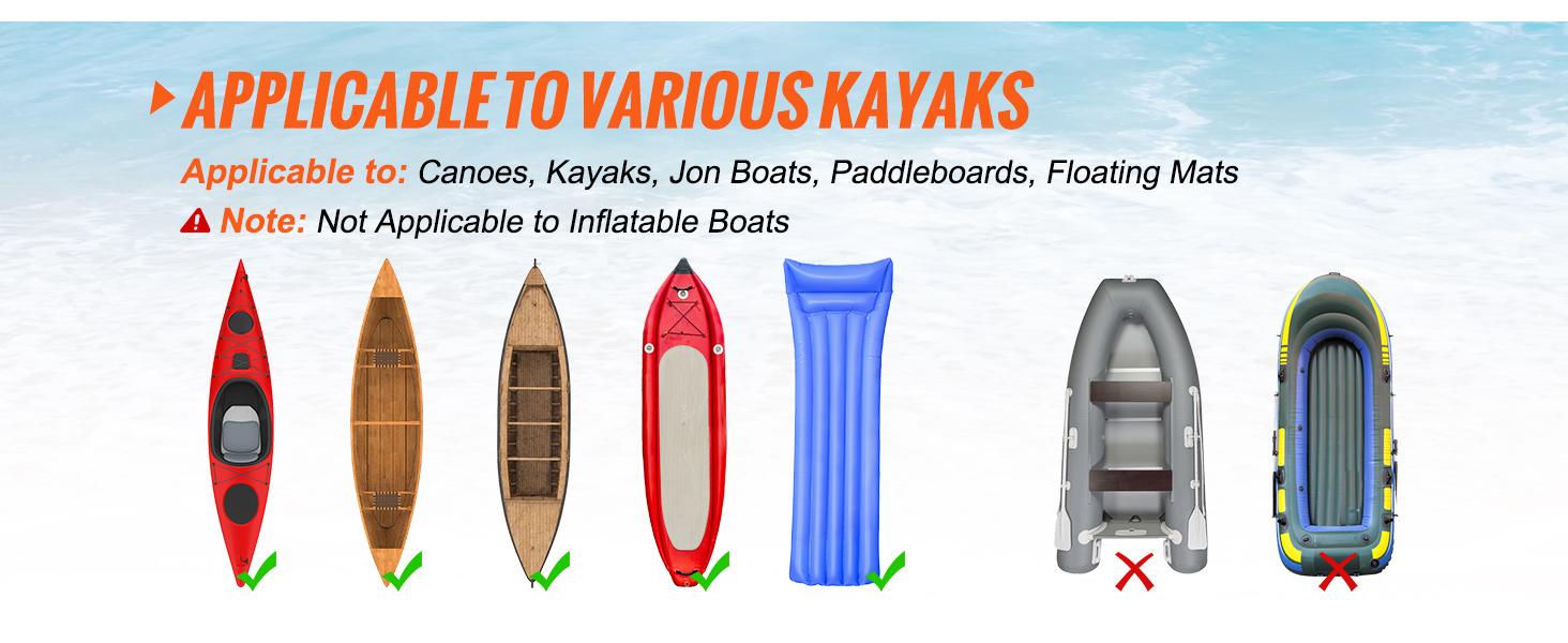 【fathersdaygift】VEVOR Heavy Duty Kayak CartFoldable Canoe Trolley Cart with 12'' TiresAdjustable Width 6.69"-17.32",350 Lb Weight Capacity Kayak Trolley for Kayaks Canoes Paddleboards Float Mats Jon Boats