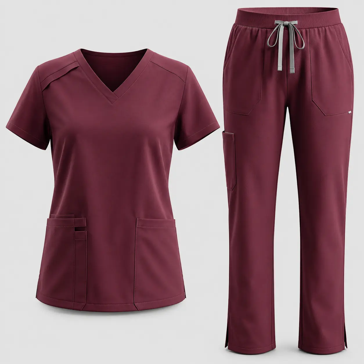 EADFLIE Women’s Scrubs Set, V-Neck Shirt Sleeve Scrub Top & Straight Leg Pants, 9 Pockets, Stretch Medical Uniform for Nurses, Dental, Vet Tech，Black，Women's Clothes