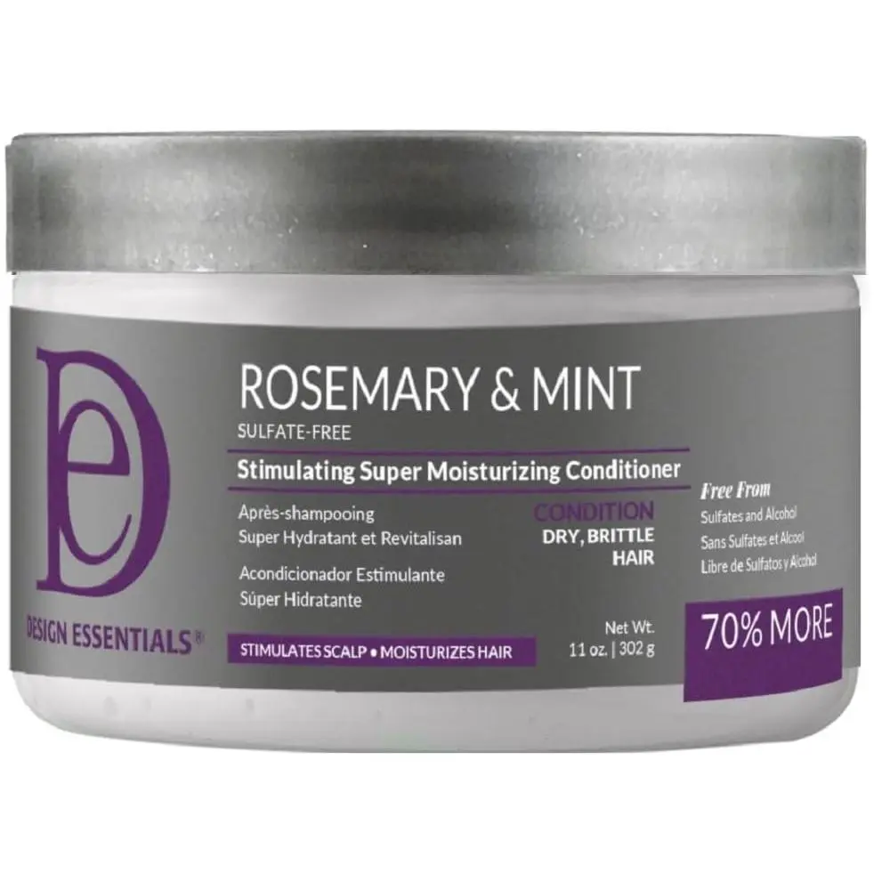 Design Essentials Rosemary & Mint Stimulating Super Moisturizing Conditioner - 11 Oz Sulfate-Free Cruelty-Free Natural Blend for Adults' Dry, Thick, Brittle, Wavy Hair, Detangling Haircare, Single Rosemary Conditioner