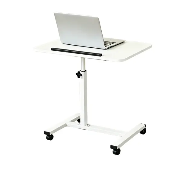 Ergonomic Adjustable Overbed Table with Wheels - Rolling Laptop Desk Mobile Computer Stand - Height-Adjustable Bedside Home Organizer for Hospital Bed, Sofa - Portable TV Tray for Eating, Working, Ergonomic Adjustable Desk