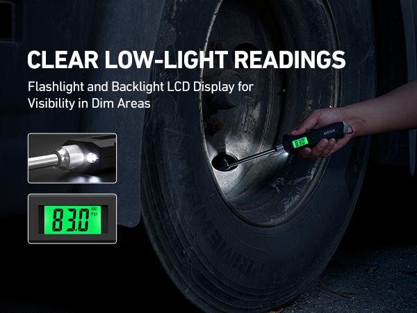 【Valentine's Day Gift】AstroAI Digital Tire Pressure Gauge 230 PSI Heavy Duty Dual Head Stainless Steel Made for Truck and RV with Backlit LCD and Flashlight Car Accessories