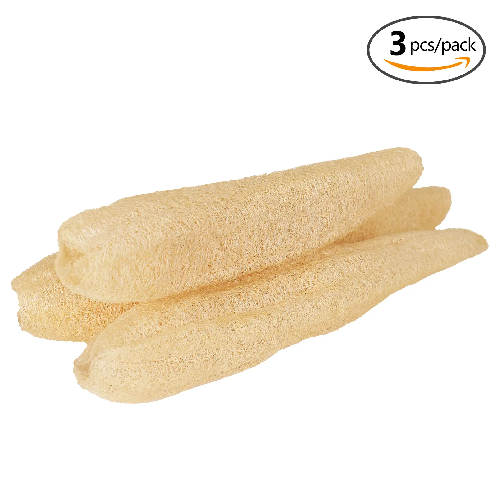 ASD 3-Pack Natural Loofah Plant Fiber Shower Bath Tool - Eco-Friendly Exfoliating Pads, Dual-Purpose Home Cleaning Scrubbers, Compressed Pack Accessories