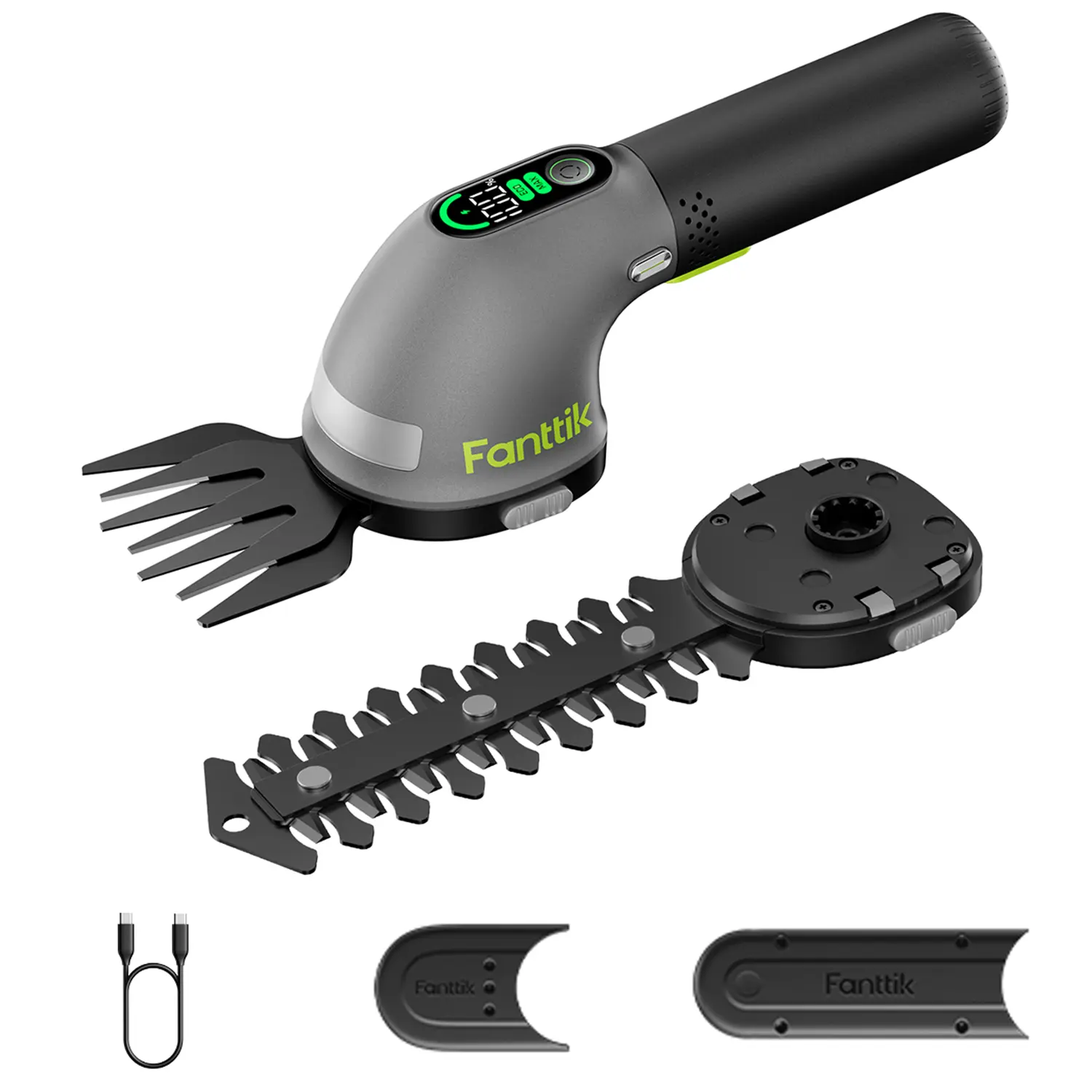Fanttik Z10 Pro Cordless Hedge Trimmer, 6” Shurbbery Trimmer & 3.5” Grass Shear, Dual-Mode with Battery Display, Type-C Fast Charge, Two Blades for Yard, Garden, Lawn Care SummerWins