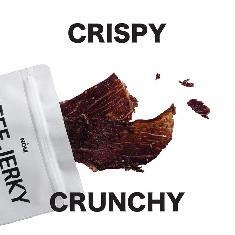 Nom Snacks 4 Pack Bundle Beef Jerky Crisps, Crispy, Crunchy & Flavorful | US Made