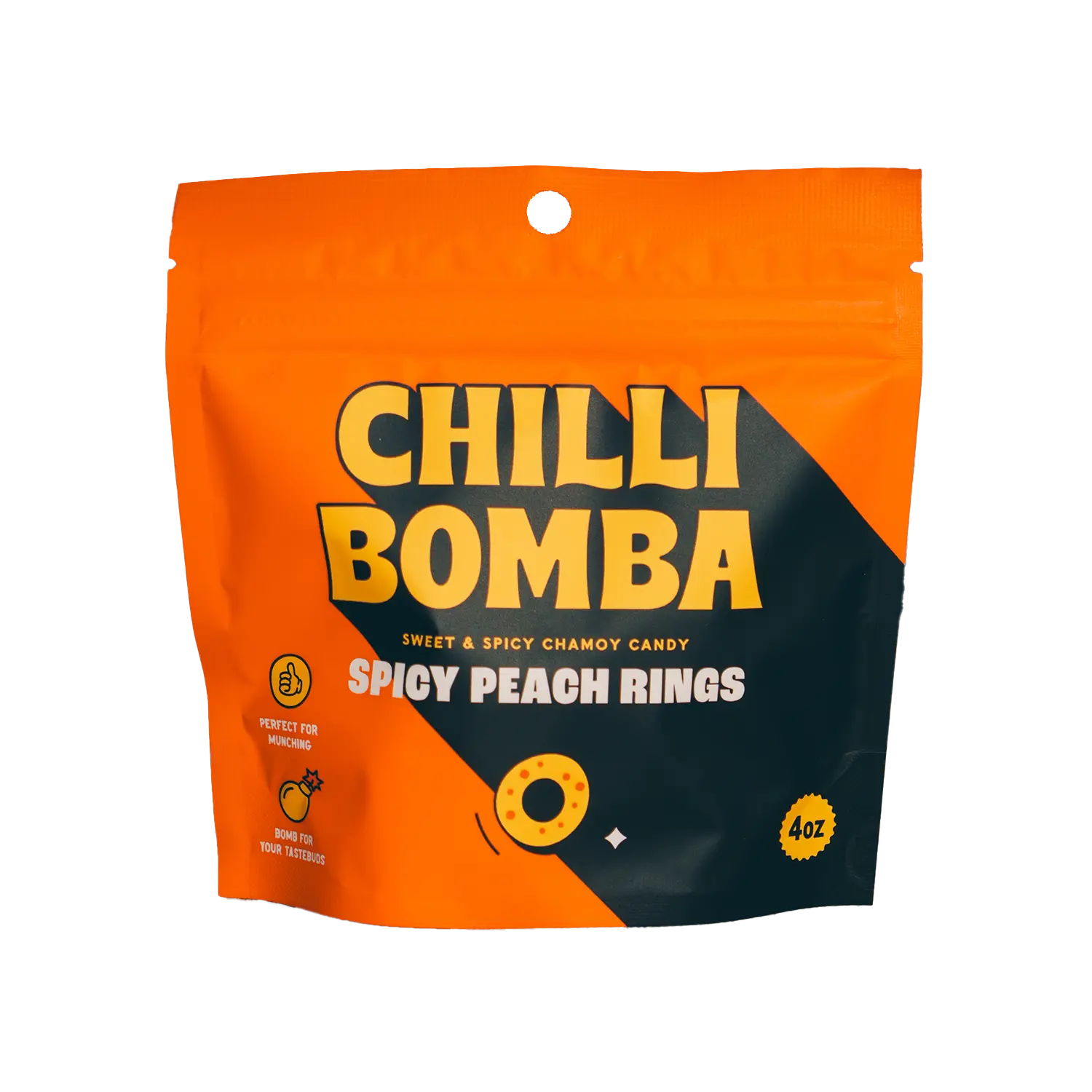 Spicy Peach Rings 4oz - Soft Chamoy Chili Gummy Rings (Gluten Free)