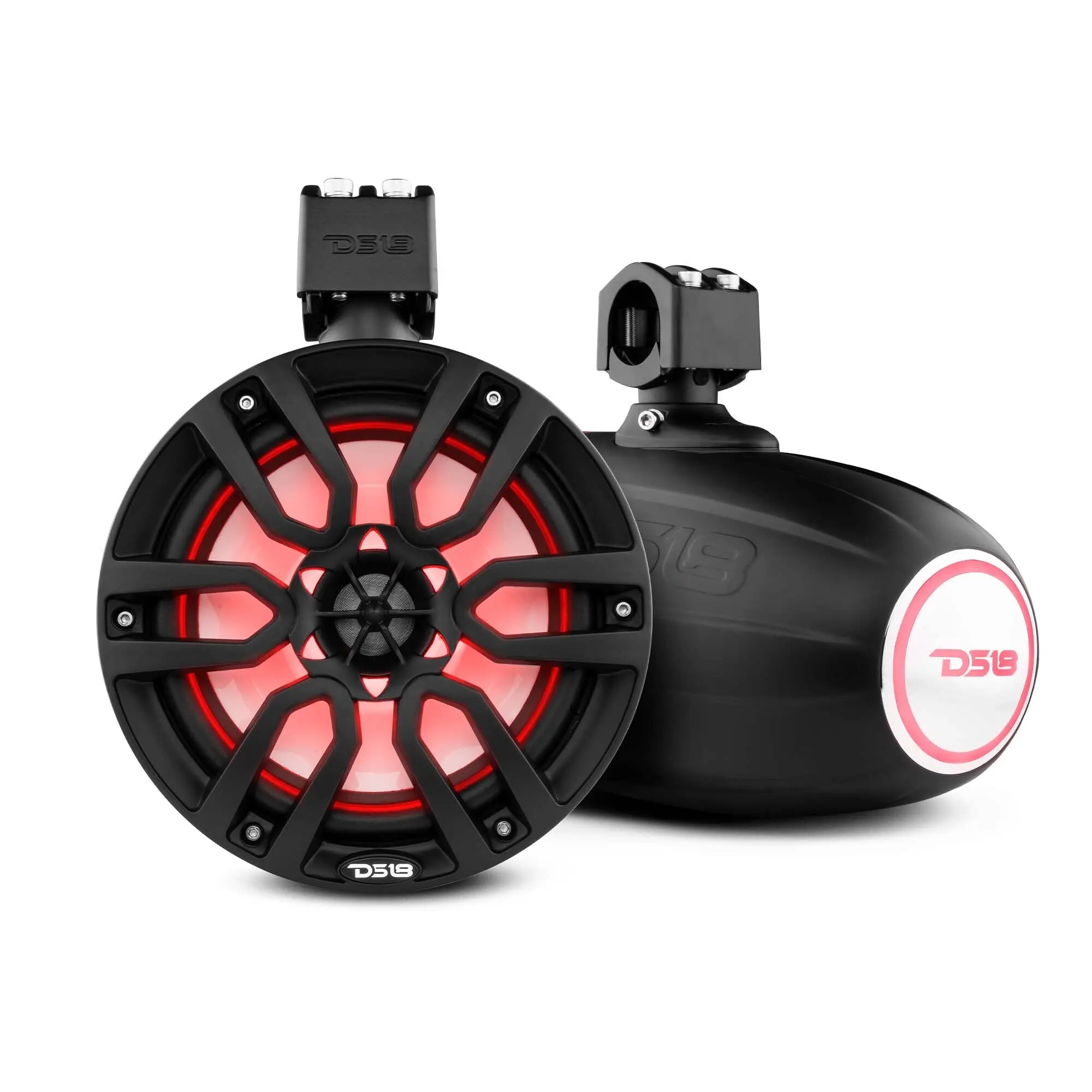 NXL 8" Marine Waterproof Outdoor Speakers with Integrated RGB LED Lights, 375 W Water-Resistant Protection, Wakeboard Tower Car Audio System, Water Proof