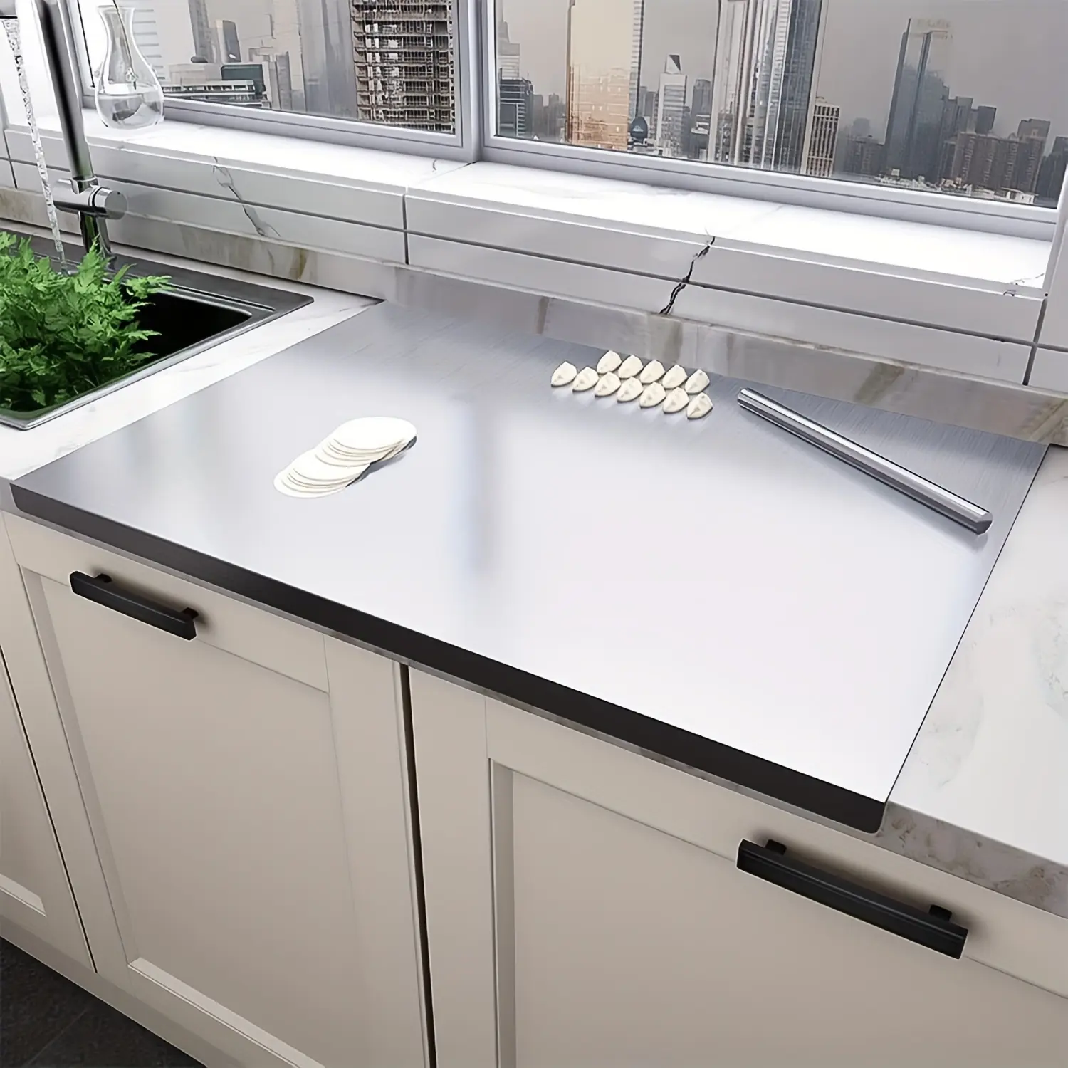 28*16inch King Size Stainless Steel Cutting Board Cutting Board Household Rolling Board Kitchen Supplies, Food Preparation, Meal Preparation Tools, Modern Cutting Surfaces, , Corrosion Resistant Materials, Easy Cleaning, Versatile Cutting Pads,
