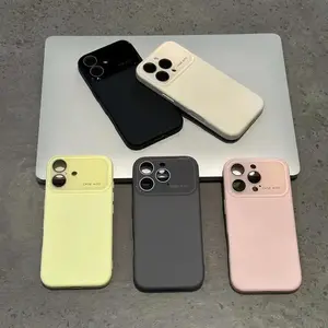 Macaron Series Silicone Phone Case with Large Viewing Window, Liquid-Like and Skin-Friendly — Orange Phone Case Compatible with iPhone 17/16/15/14/13/12/11 (PRO, PLUS, MAX)