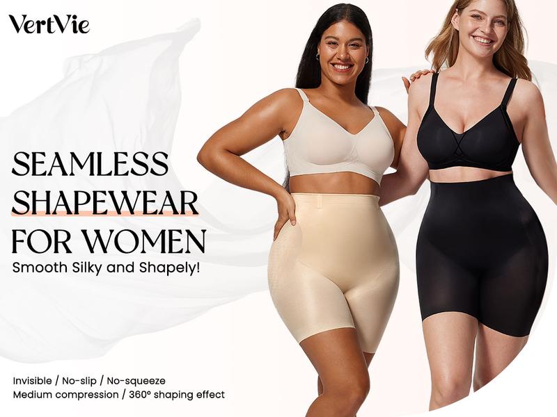 Vertvie Women's Tummy Control Shapewear Shorts High Waisted Seamless Body Shaper Underwear Butt Lifting Thigh Slimmer Breathable Soft Spandex Smooth