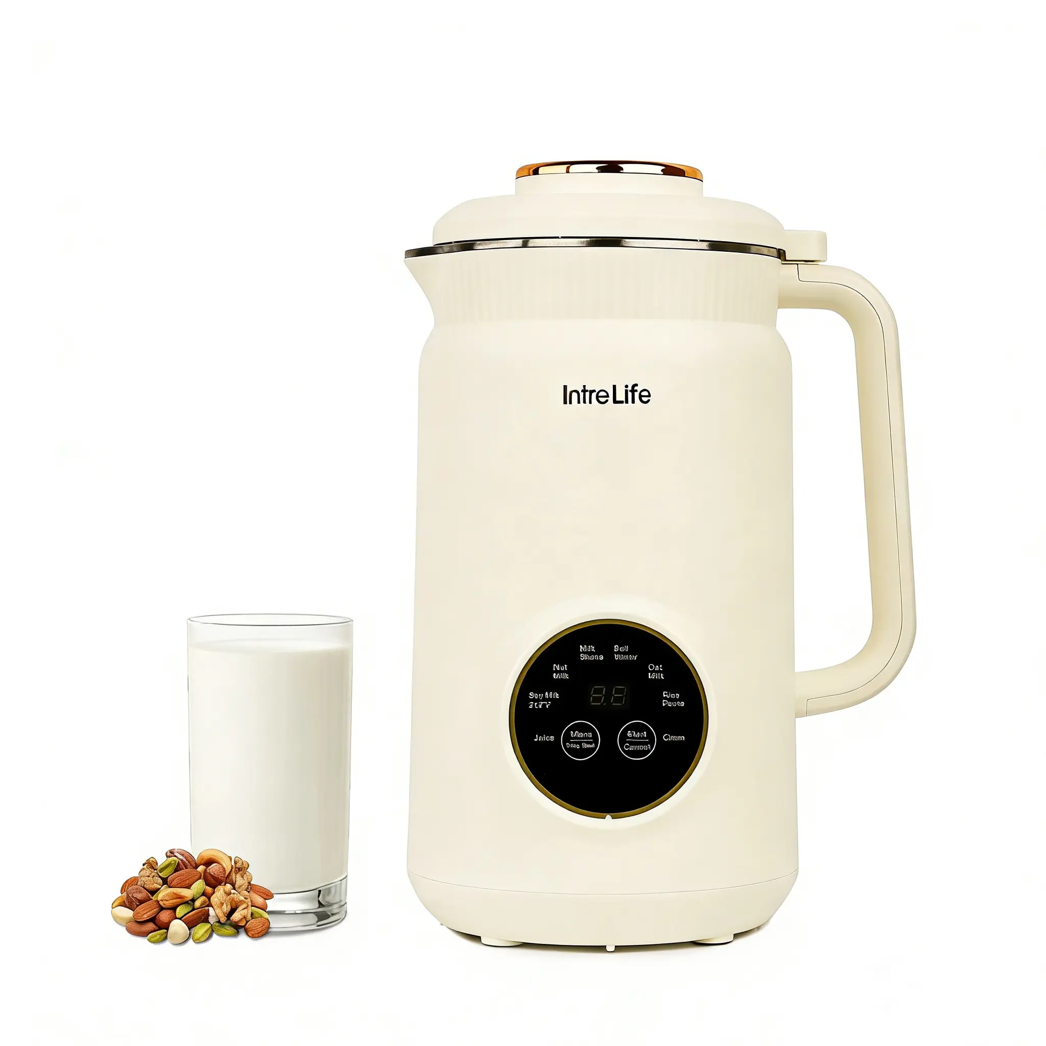 IntreLife 8 in 1 Nut Milk Maker Machine, 34oz Soy Milk Maker with Self Clean/12H Delay/6H Keep Warm, One Touch Alomnd Milk Maker for Homemade Oat, Soup, Juice, Plant Based and Non Dairy Beverages SummerVibes