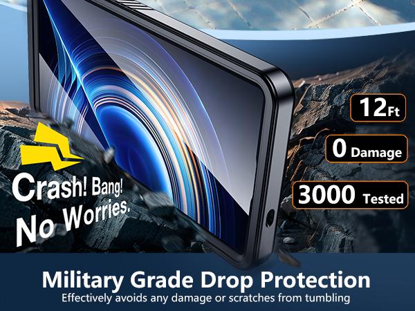 Temdan Designed for Samsung S25/S24/S23/S22 Ultra Case& iPhone 17/16/15/14 Pro Max/Plus/Pro/Air Waterproof & Shockproof Case| IP68 Military Grade Drop Proof| Built-in Screen Protector | Full Body Protection -Black