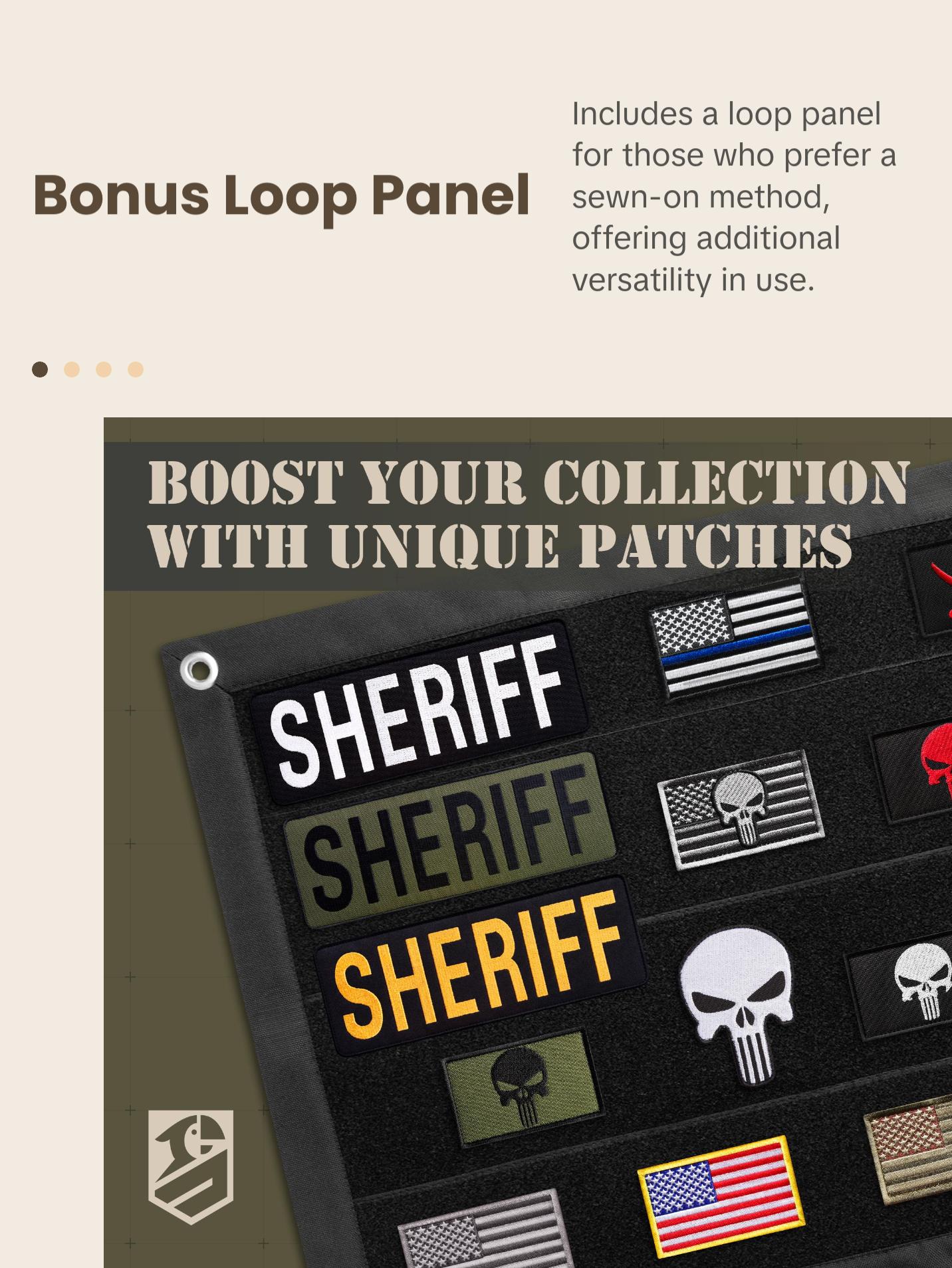 Bluyellow 2pcs Sheriff Patch Set – Embroidered Hook & Loop Costume Patches for Backpack, Dog Harness, Tactical Vest – Yellow on Black