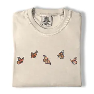 Comfort Colors Monarch Butterfly Shirt, Minimalist Nature Graphic Tee, Boho Insect Lover T-Shirt, Cute Gift for Women
