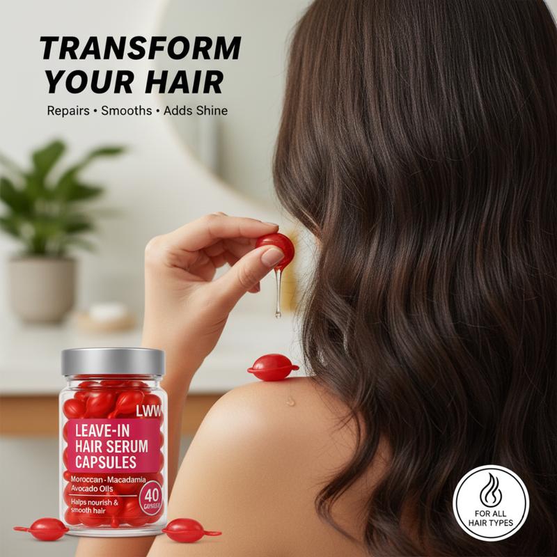 LWW No-Rinse Hair Serum Capsules – Argan Oil, Vitamins A C E & Pro-B5 (40)