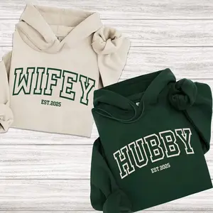 Custom Wifey and Hubby Hoodie: Personalized Couples Matching Hoodie