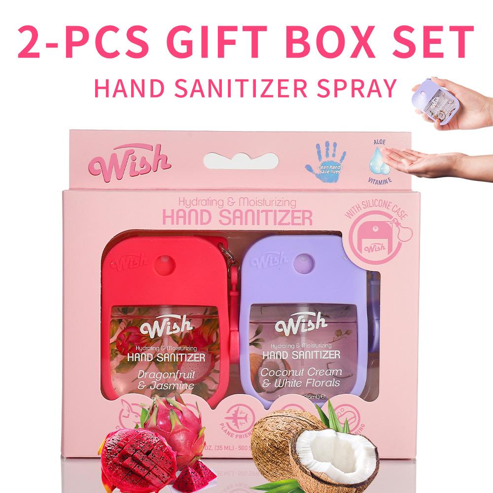 WISH 3 Box (2 Pcs Each) Hand Fragrance Spray, Travel Must Haves Hand Perfume Spray WithSilicone Protective Cover, Portable For Hydrating Power Mist With Fresh Fruity And FlowersScent, Hand Cleaning, Mini Travel Essential ltems