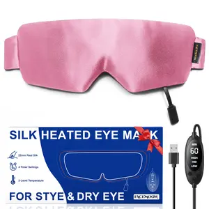 FACEMOON Silk Eye Mask with Warm Compress Ultimate Relief for Stye Sinus Custom Heat Timer for Dry Eyes, MGD Blepharitis Perfect for Sleeping On-the-Go