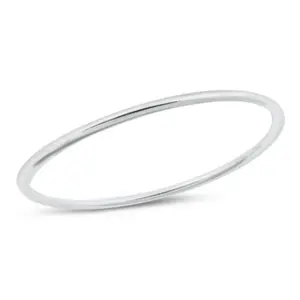 50mm Diameter Polished Bangle Bracelet For Small Wrists - 925 Sterling Silver
