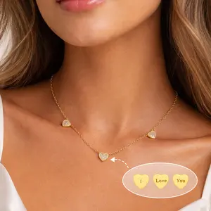 Valentines Day Gifts Golden 8mm Lace Shell Heart Elegant Necklace For Women With “I Love You” Engraved on the Back The Ultimate Valentine's Day Gift SpringStatements