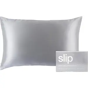Slip The Original Queen Silk Pillow Case - 100% Pure 22 Momme Mulberry Silk - Silver