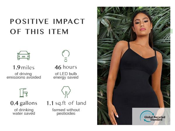 FeelinGirl Shapewear Dress Women Tummy Control Bodycon Dress Built in Bra Full Dress Seamless Body Shaper for Women Fabric Fit Womenswear