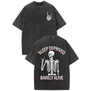 Sleep Deprived Hoodie White Skeleton Design Barely Alive Graphic Hooded Sweatshirt for Sleep Deprived Style