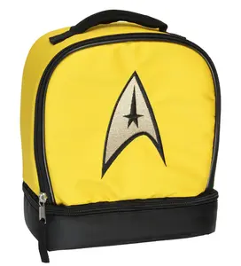 Star Trek The Original Series Captain Kirk Embroidered Command Logo Dual Compartment Insulated Lunch Box Bag Tote 10"