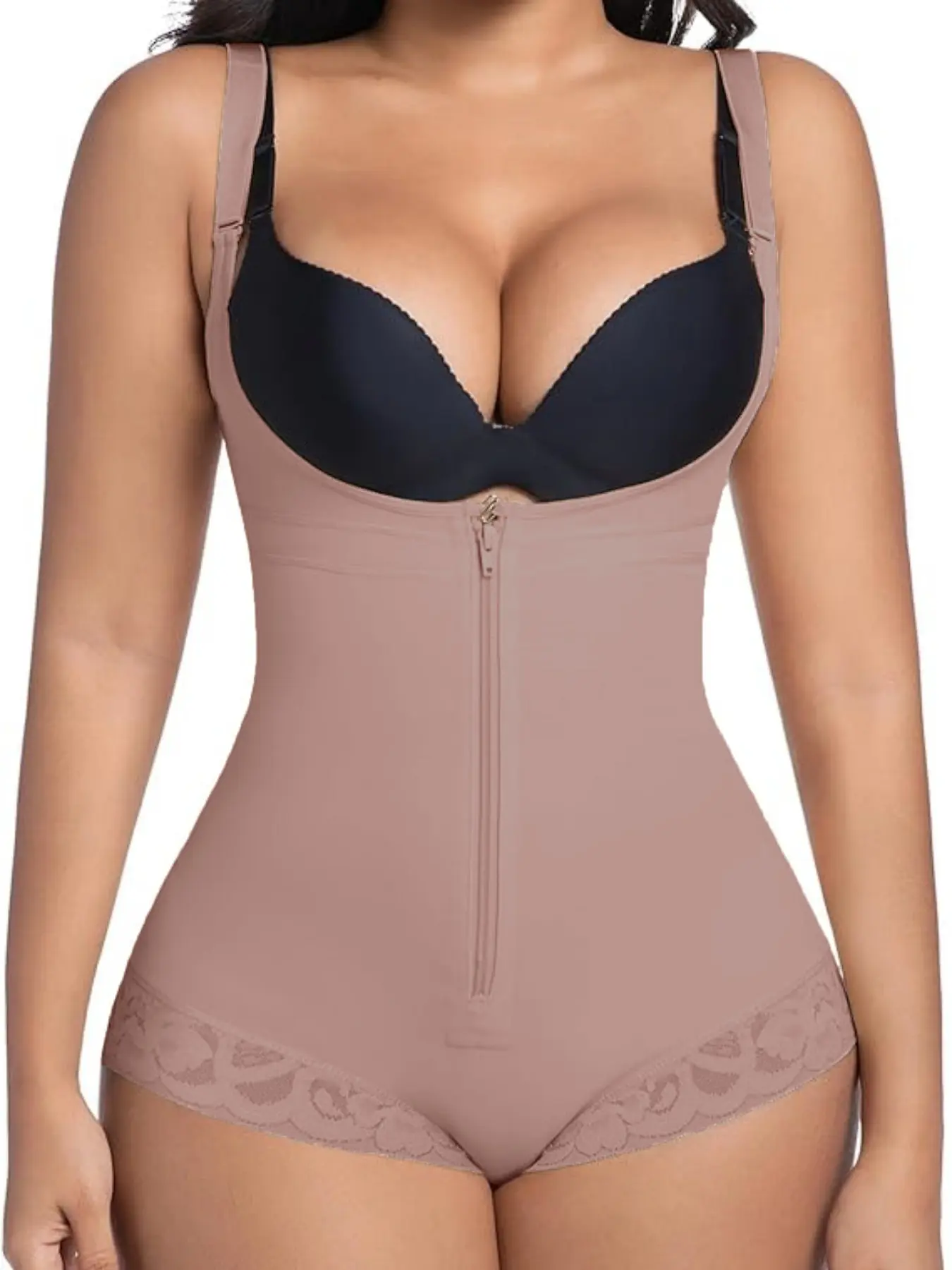 SY Fajas Colombian Shapewear for Women, Seamless Tummy Control Body Shaper, Zipper Backless Open Bust Bodysuit, Waist Trainer, Underwear, Womenswear, Suitable for Various Occasions