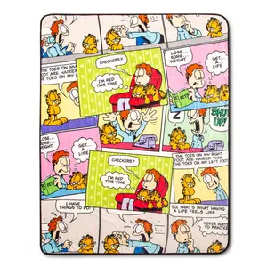 Garfield and Jon Comic Strip Panels Sherpa Throw Blanket | 50 x 60 Inches