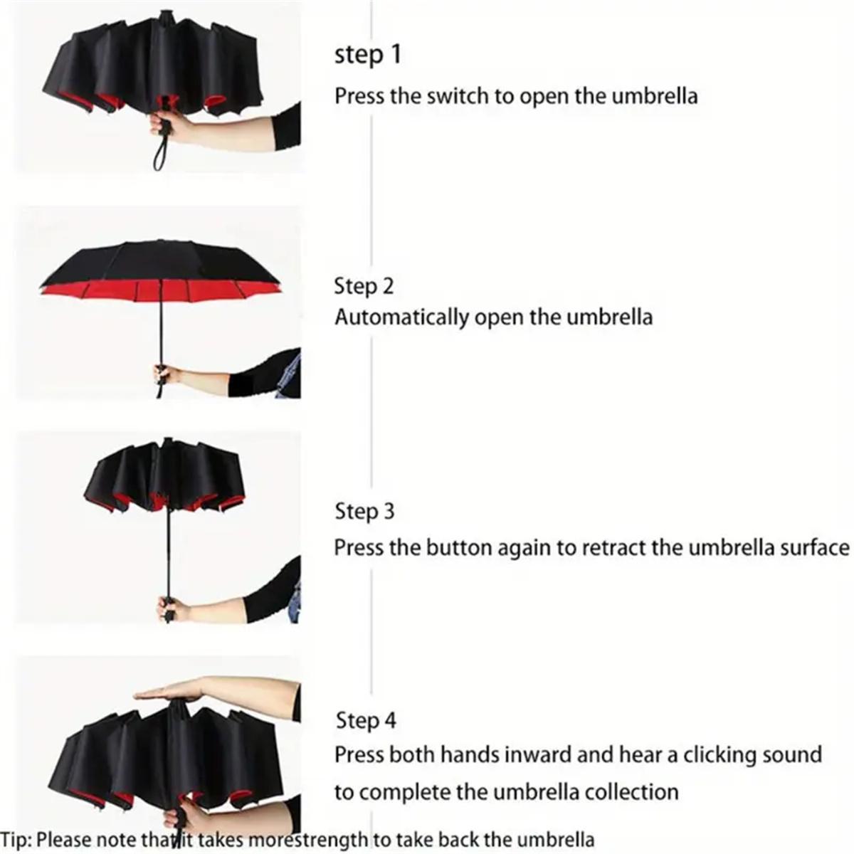 Double Layer Umbrella Fully Automatic Rain Windproof Automatic Folding Umbrellas Men Women Sun Protection And UV Umbrella