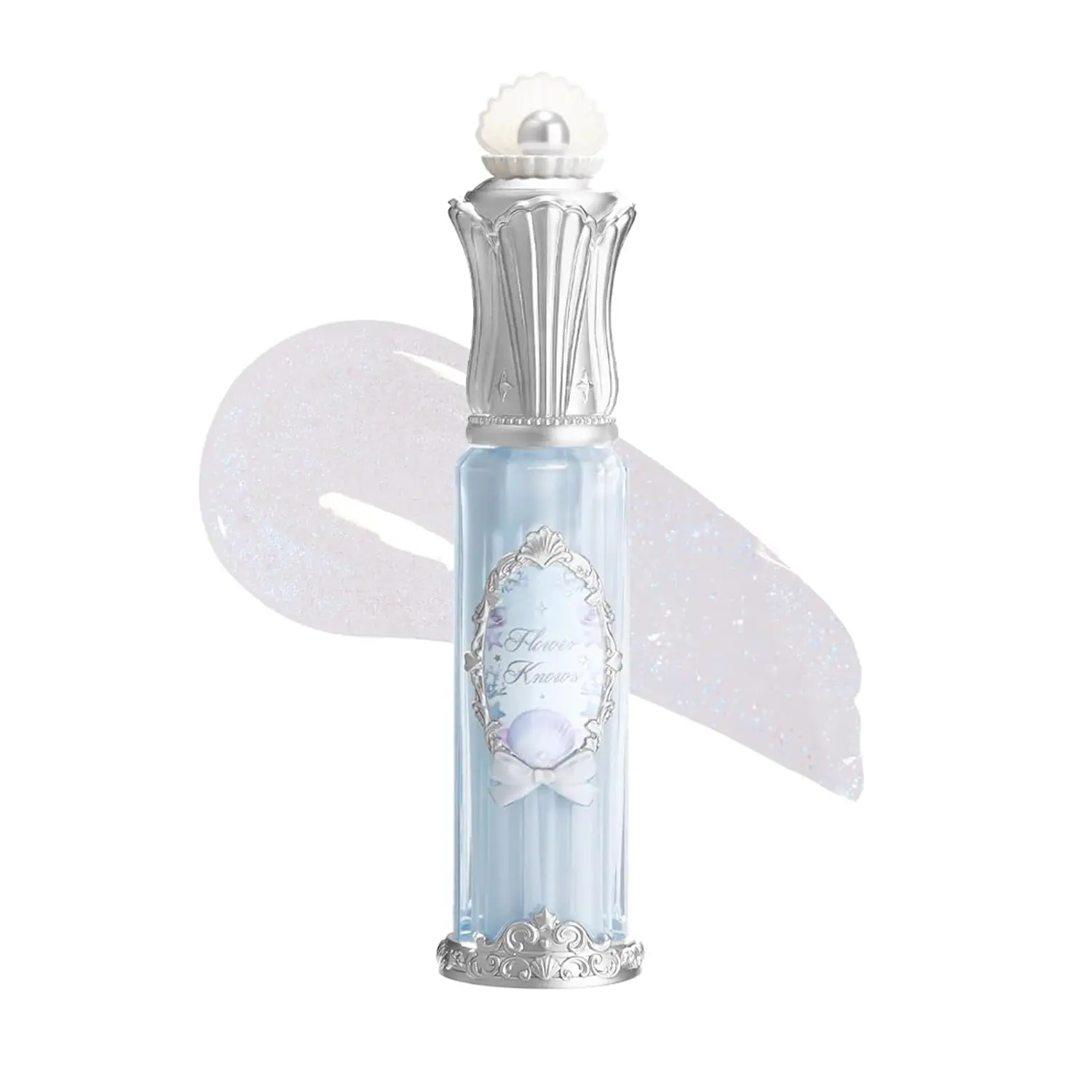 Shell's Jewel Nourishing Lip Glaze, Iridescent Shimmery Clear | Hyaluronic Acid-Infused Formula, Sheer High-Shine Finish, Vegan (P06 Lunar Jelly)