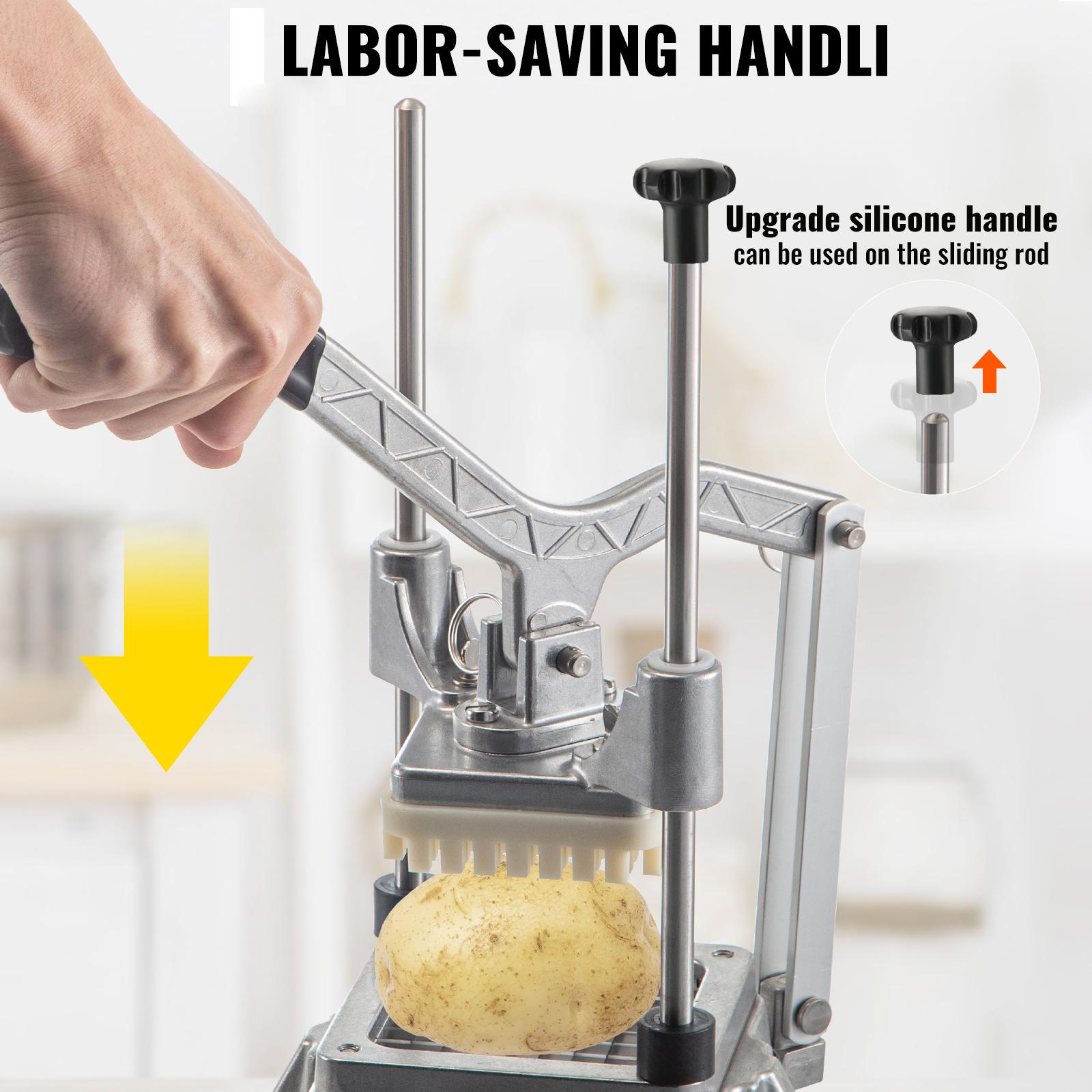 VEVOR Commercial Chopper with 4 Replacement Blades Commercial Vegetable Chopper Stainless Steel French Fry Cutter Potato Dicer&Slicer Commercial Vegetable Fruit Chopper for Restaurants & Home Kitchen，food chopper