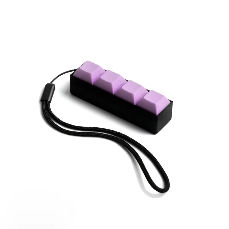 4 Key Fidget Keyboard Clicker Toy,Pastel Keycap Stress Relief Fidget Keychain,Portable Finger Clicking Toy for Office School,Oddly Satisfying Gift for Teens Adults