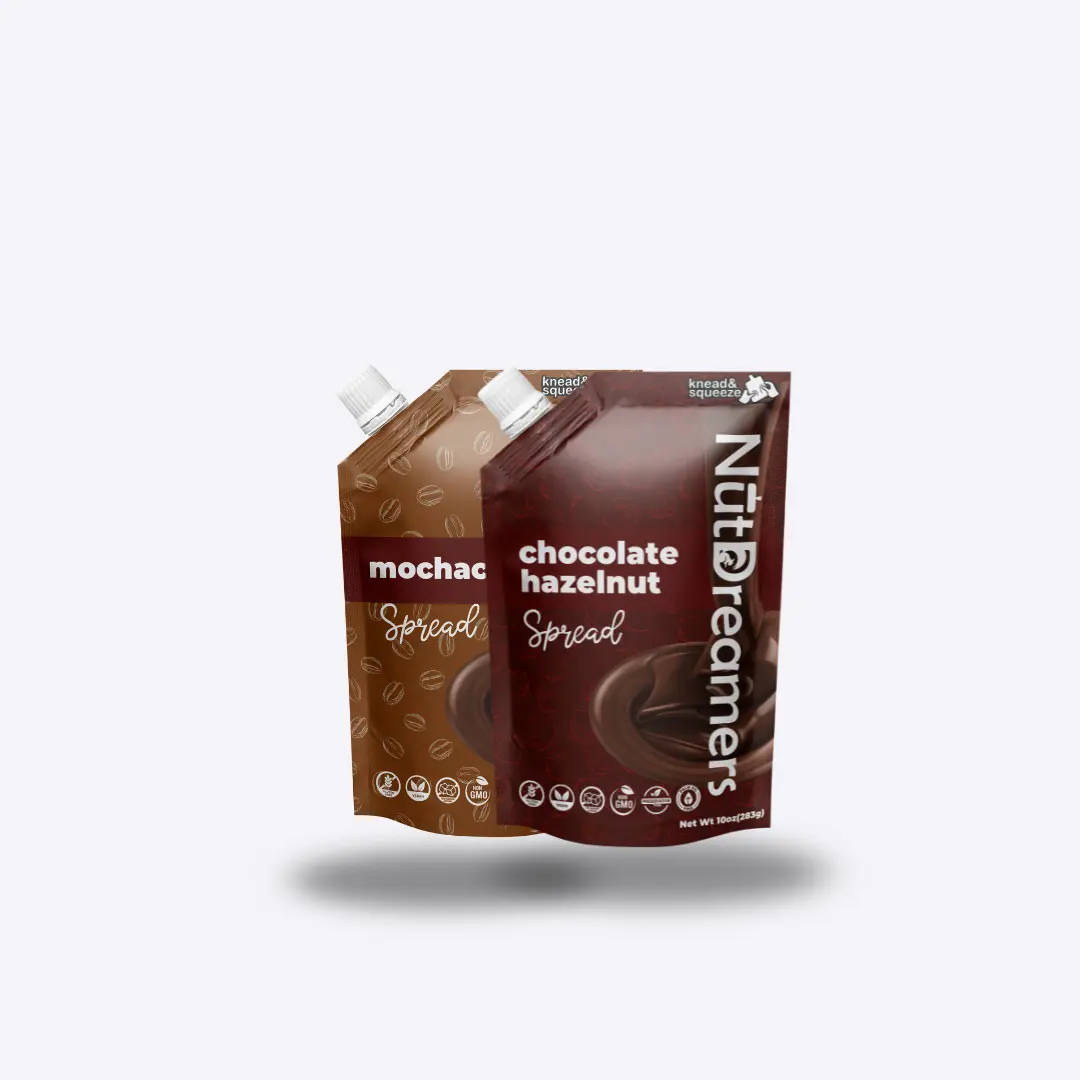 Vegan Chocoholic Dream Duo Chocolate Spread Set - Chocolate Hazelnut + Mochaccino, Rich Cocoa Flavor, Coffee Notes, Clean, Sugar Free, Natural Cocoa, No Palm Oil, for Fruits, Pancakes, Dessert