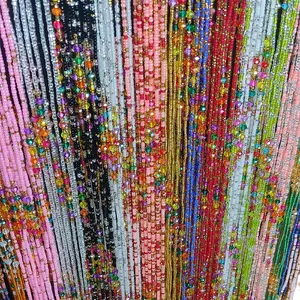 Grab Bag Waistbeads Bundle - 50 Inch African Tie-On Belly Chain for Women's Daily Wear Colorful Beads Design for Boho Style Body Jewelry