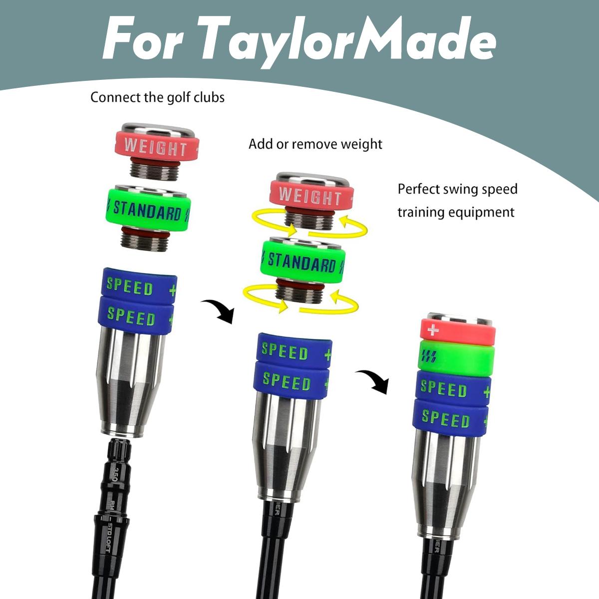 Golf Swing Speed Trainer Adjustable Training Equipment with Three Weight Configuration Options, Compatible with All Major Golf Clubs