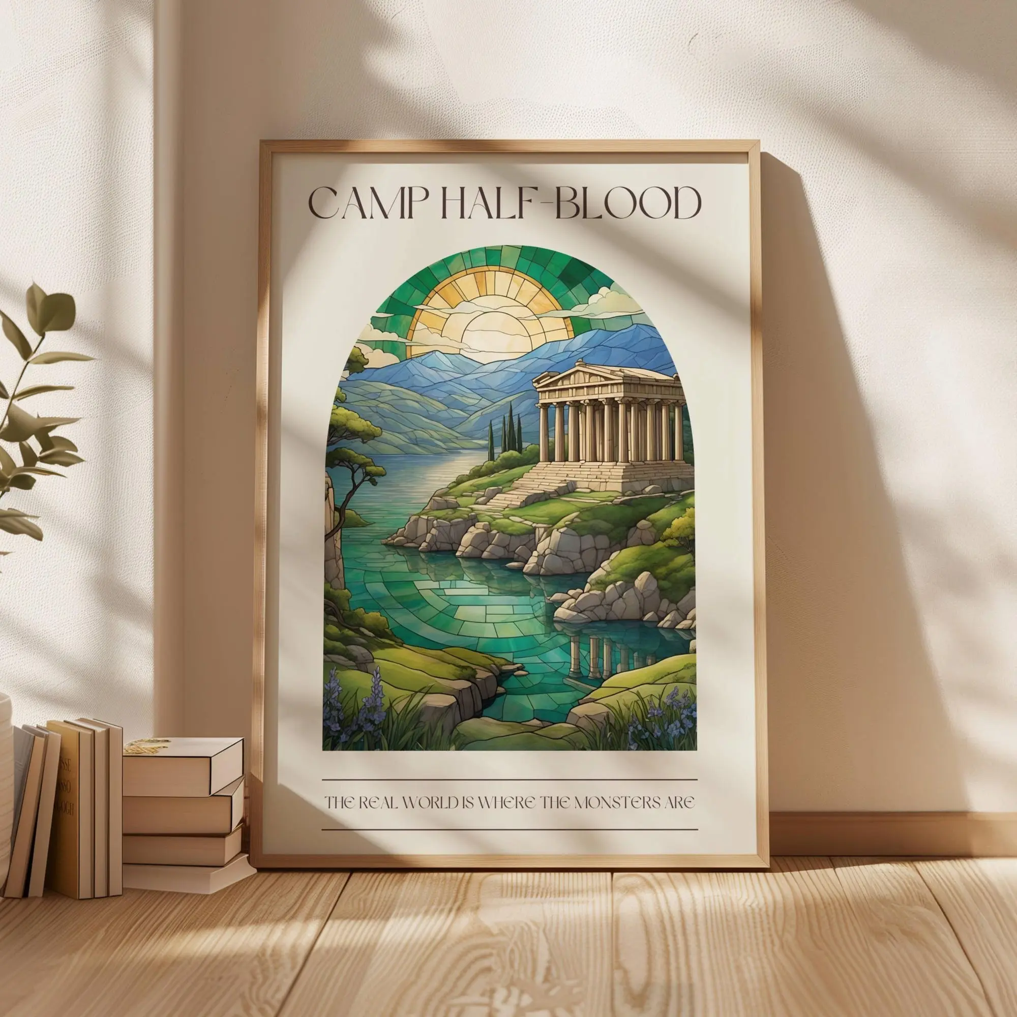 Percy Jackson Camp Half-Blood Print, Percy Jackson Poster, Percy Jackson & the Olympians, Bookish Wall Art, Rick Riordon (Unframed)