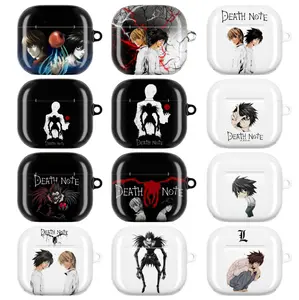 Death Note Anime AirPods Case  Light Yagami & L Dark Psychology – Ryuk Shinigami, Red Apple Symbolism  Gothic Black White & Blood Red Manga Art  Chibi & Minimalist Anime Illustration  Otaku Streetwear Style