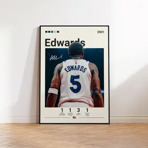 Anthony Edwards Poster, Timberwolves Suns Poster, Gift For Anthony Edwards Fan, Sports Poster, Nba Fans, Basketball Gift
