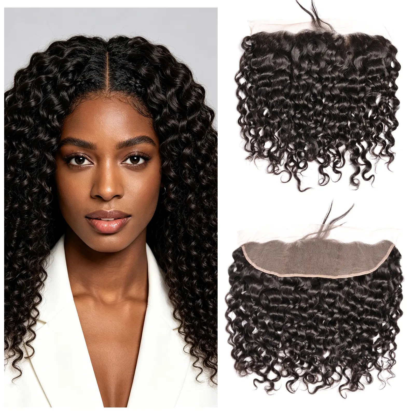 Msgem Hair 13x4/13x6 Body Wave Lace Frontal Closure, 100% Human Hair with Pre-Plucked Edges, Ear to Ear Free Part, 150% Density, Natural Black, Body Waves