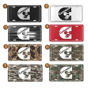 Cummins Pinup Girl Metal License Plate – 12x6 Aluminum Tag in Black, White, American Flag & Camo | Diesel Truck Car Plate for Cummins Enthusiasts & Country Drivers, Tag for Car, Car Accessories