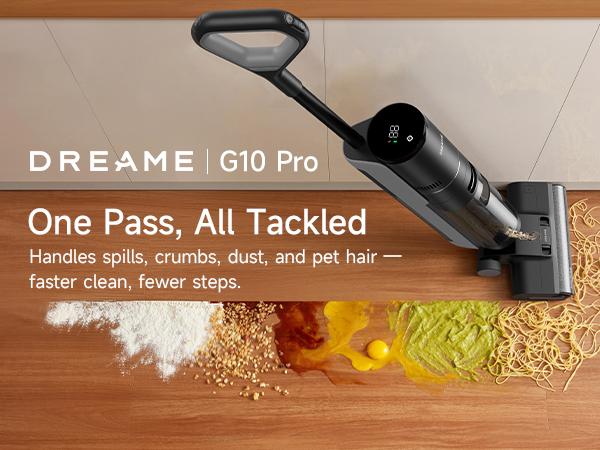 DREAME G10 Wet Dry Vacuum Cleaner, Cordless Vacuum Mop All in One with Auto Self-Cleaning, Up to 30 Mins Runtime, Cordless Floor Cleaner Machine for Hard Floors, Edge Cleaning Wet Dry Vacuum
